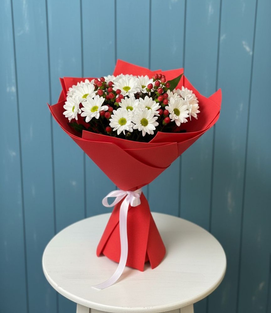 Букет цветов из: Хризантемы в Деревне Барвиха