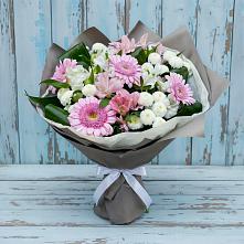 Букет цветов из:  Герберы, Альстромерии и Хризантемы #REPLACE_PRED# Деревне Барвиха