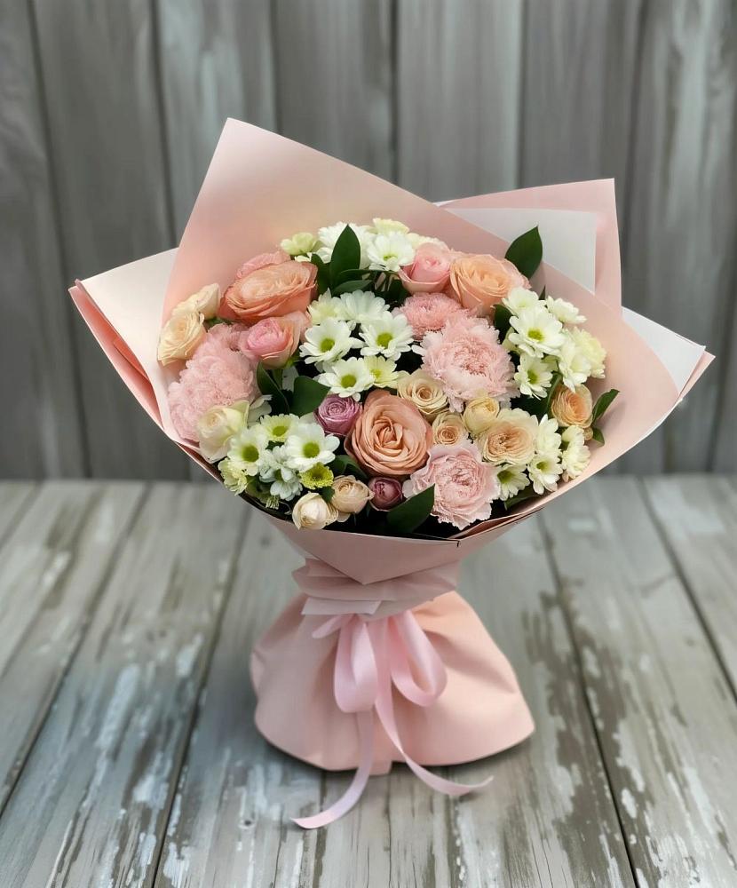 Букет цветов из: Гвоздики, Розы и Хризантемы в Деревне Барвиха