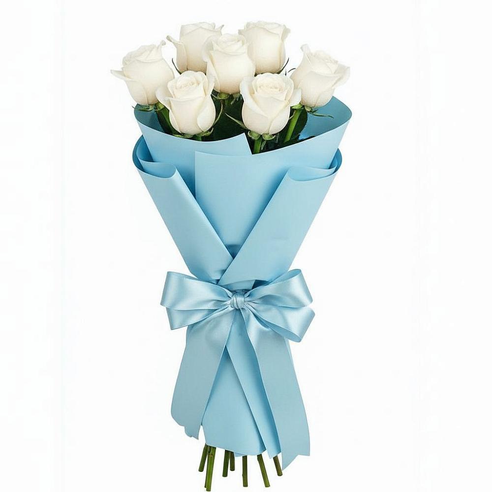 Букет 7 белых роз Проуд в Деревне Барвиха