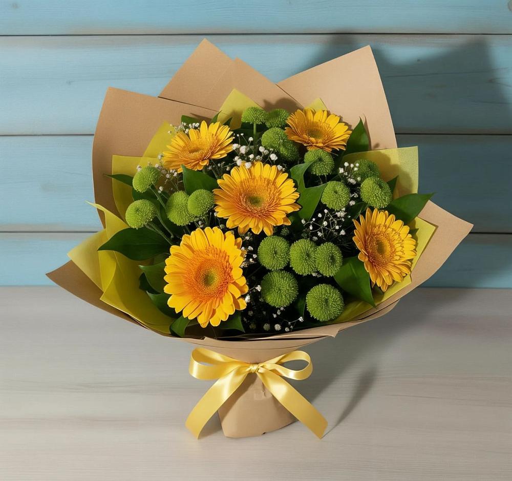 Букет цветов из: Герберы и Хризантемы в Деревне Барвиха