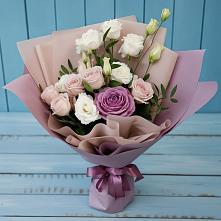 Букет цветов из:  Розы и Лизиантусы #REPLACE_PRED# Деревне Барвиха