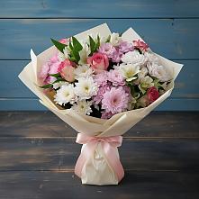 Букет цветов из:  Хризантемы, Альстромерии и Розы в Деревне Барвиха