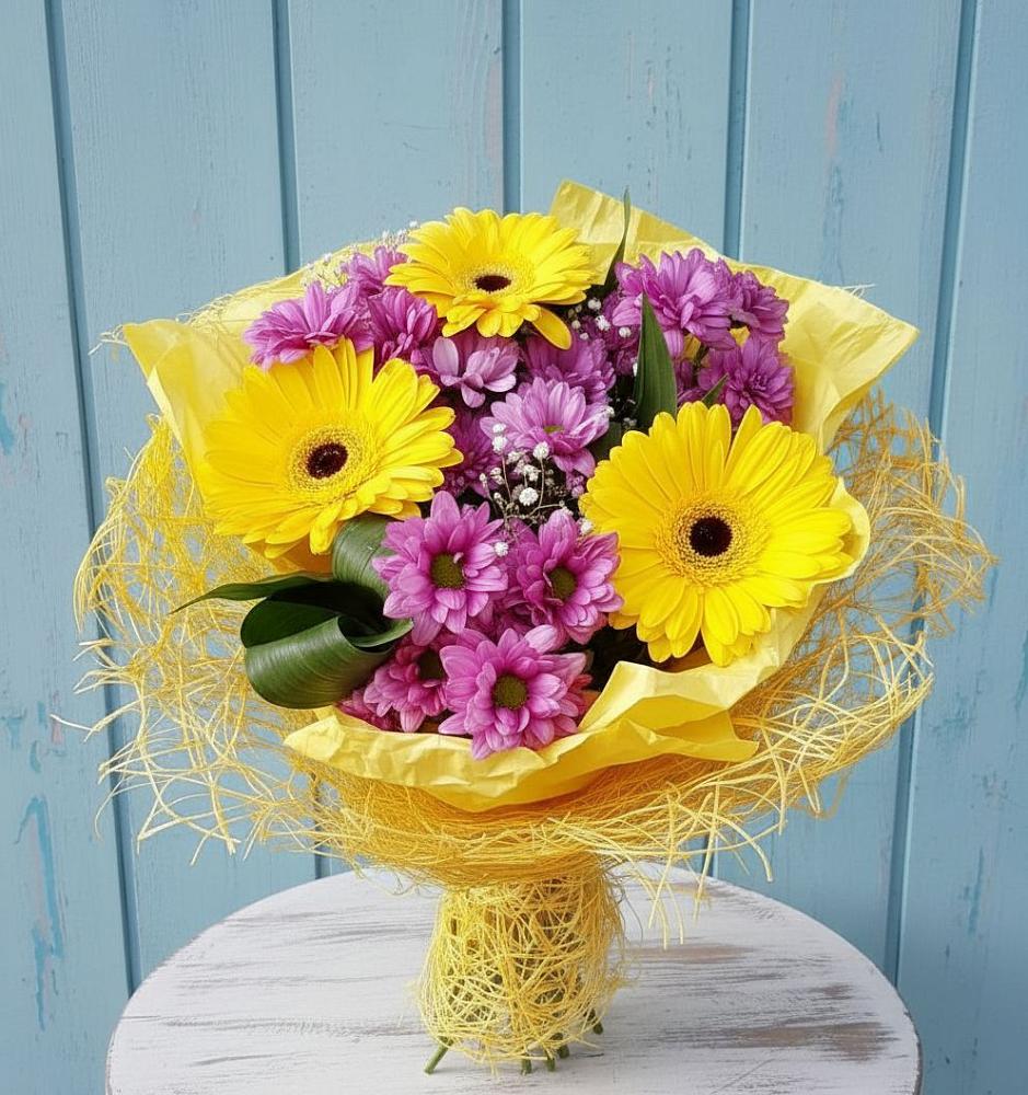 Букет цветов из: Хризантемы и Герберы в Деревне Барвиха