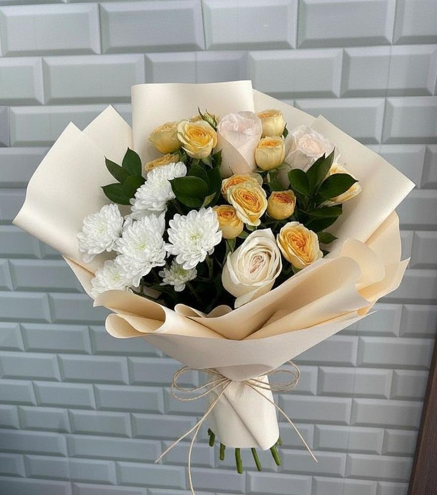 Букет цветов из: Розы и Хризантемы в Деревне Барвиха