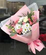 Букет цветов из:  Розы, Лизиантусы и Хризантемы в Деревне Барвиха