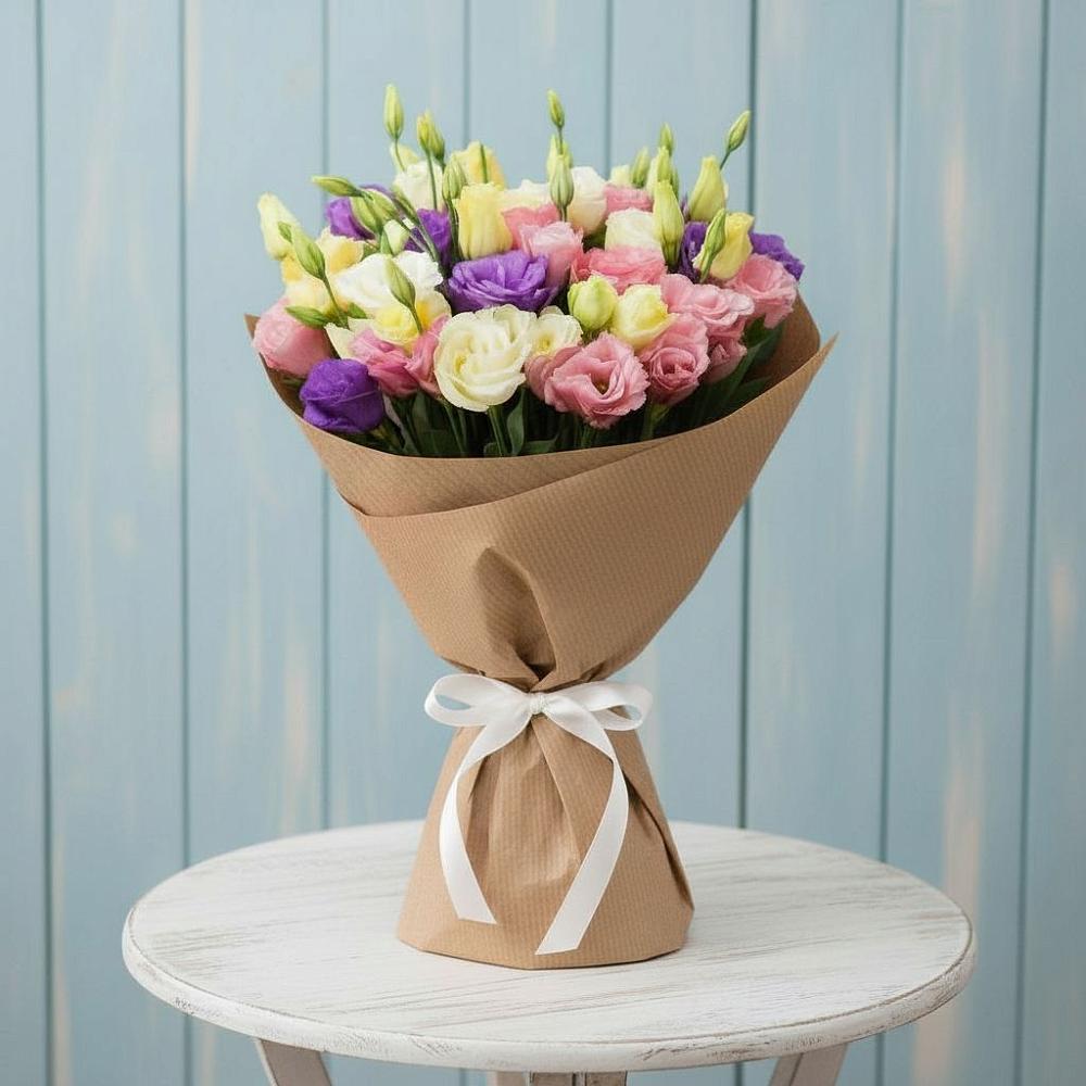 Букет цветов из: Лизиантусы в Деревне Барвиха