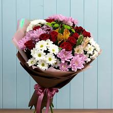 Букет цветов из:  Розы, Хризантемы и Альстромерии в Деревне Барвиха