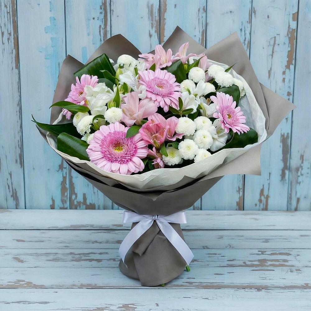 Букет цветов из: Герберы, Альстромерии и Хризантемы в Деревне Барвиха