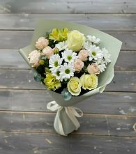 Букет цветов из:  Альстромерии, Розы и Хризантемы в Деревне Барвиха