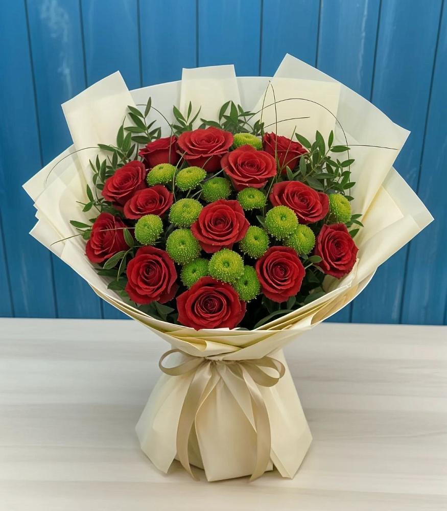 Букет цветов из: Розы и Хризантемы в Деревне Барвиха